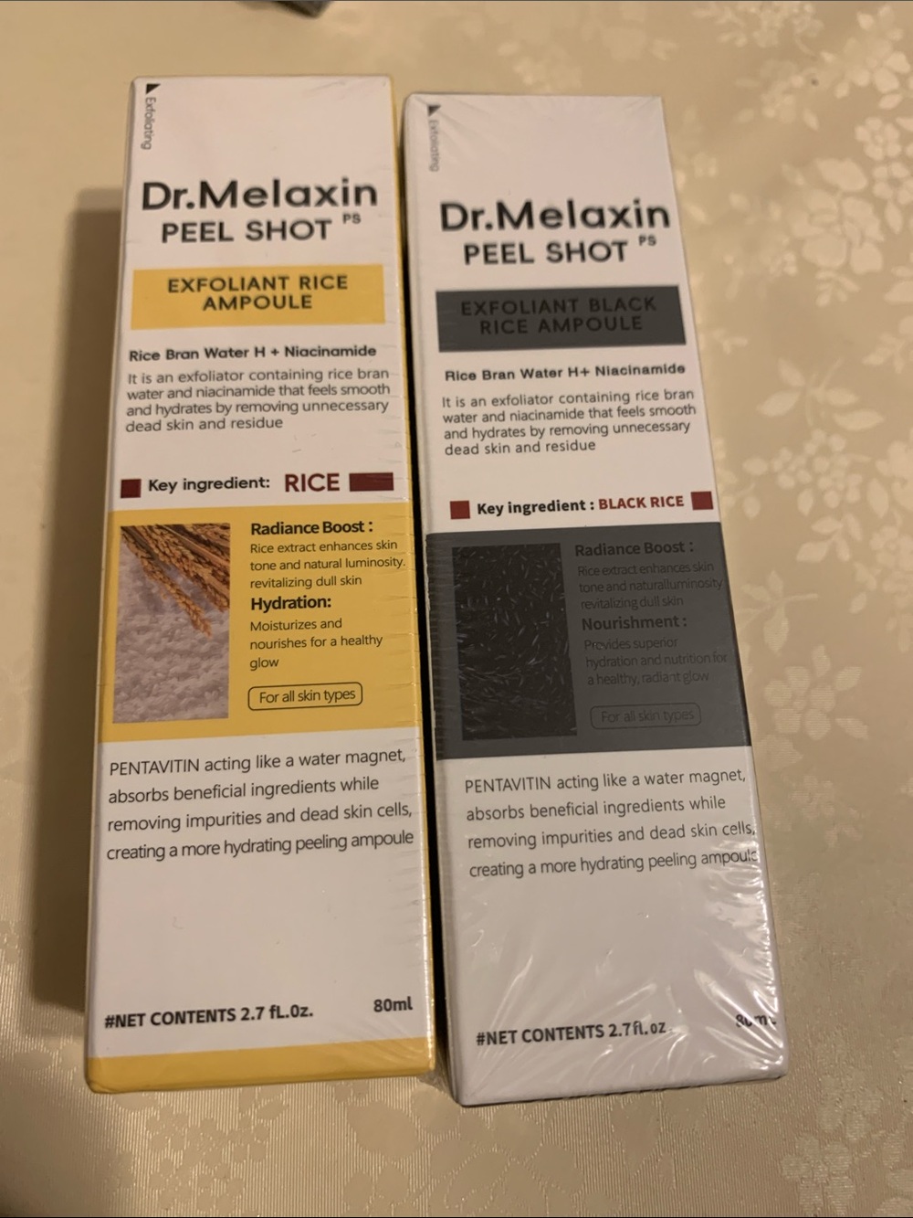 Peel Shot Exfoliant Rice Ampoule - Yellow / Black Rice Options
